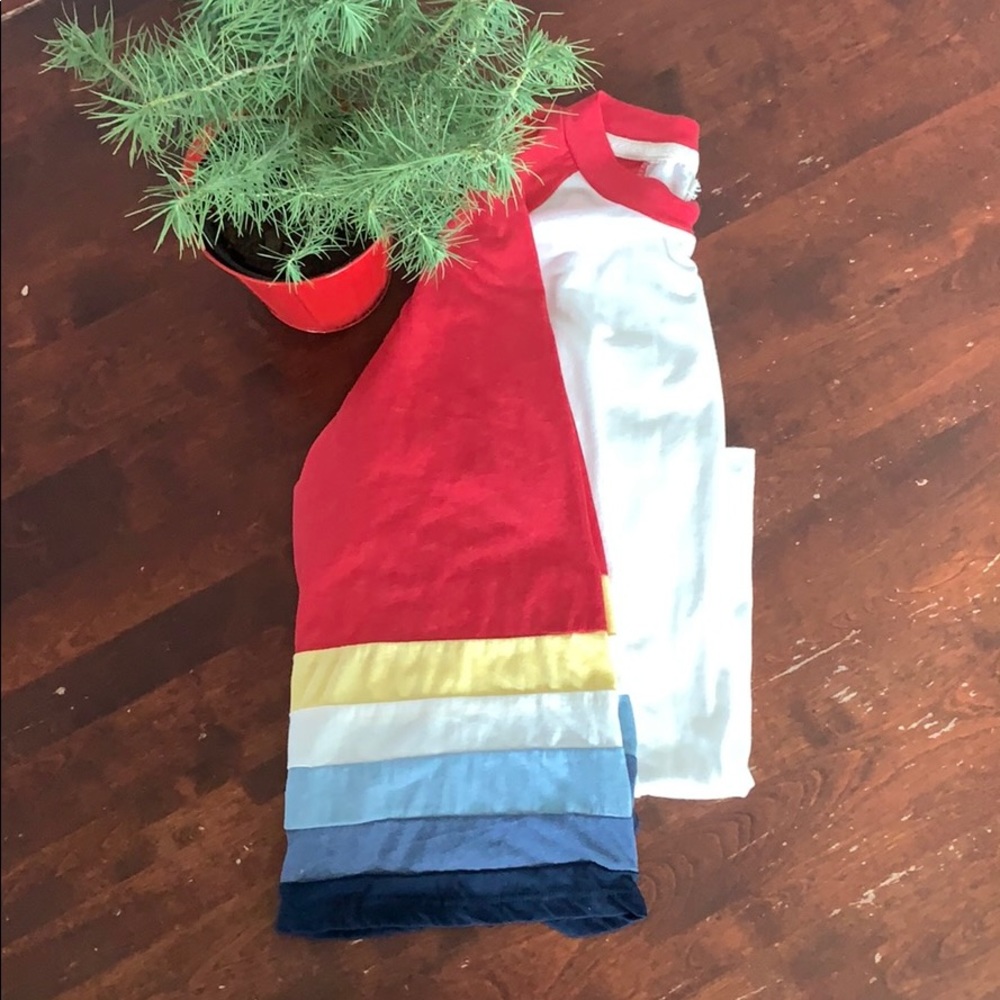 Free People “Camp Collection” Rainbow Sleeve Shirt